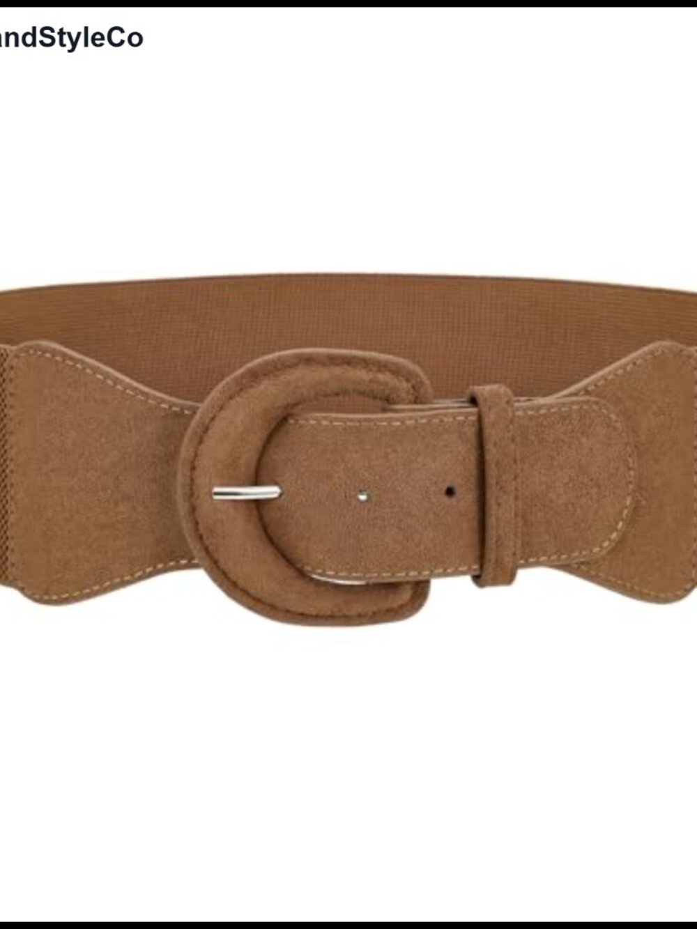 Vintage Wide Elastic Waist Belt - Stretchy PU Leather Chunky Buckle